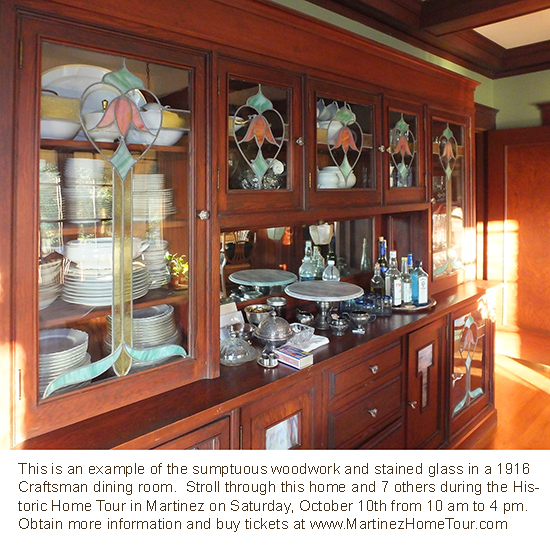 This is a stained glass interior detail from a beautifully preserved Craftsman home in Martinez, CA.